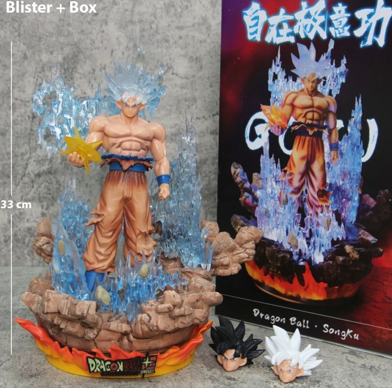 DBZ Super Siyan Goku Three Heads 33cm