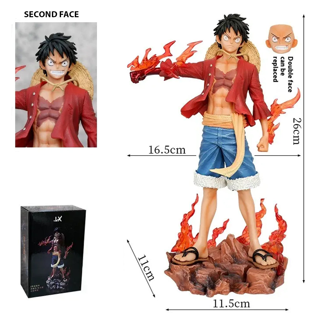 Luffy Flame 26cm Standing Figure Dual Face