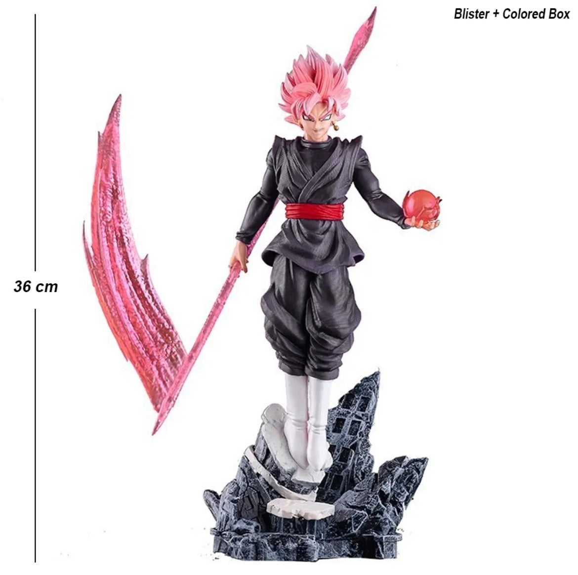 DBZ Black Goku Standing on Stone 36cm Figure