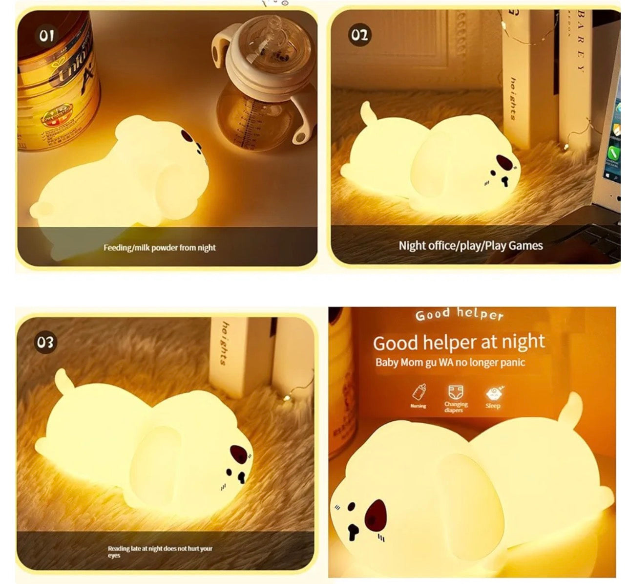 Puppy Sillicon Clapping Night Lamp